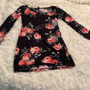 Black mini long sleeve dress